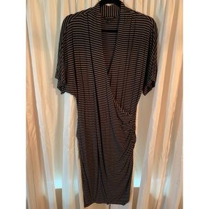 Banana Republic Black and Brown Striped Dress